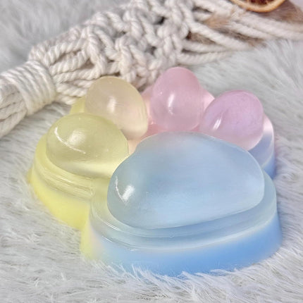 Big Taba Squishy Cat Paw, 5 in Large Paw Squeeze Toy for Stress Relief and Relax, Sticky Squishies Fidget Toys for Party Favors Novelty Things Birthday Gift (Tri-Color)