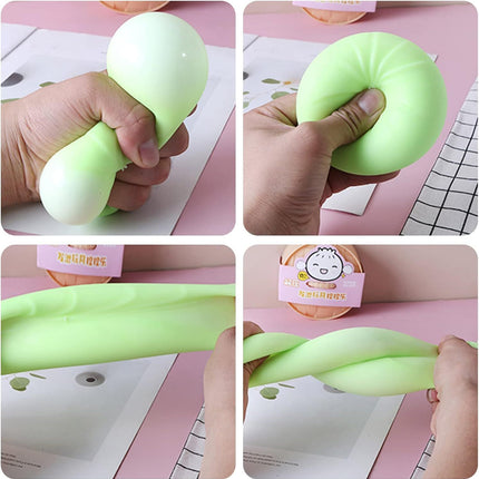 5 PCS Colorful Dumpling Stress Balls Fidget Sensory Toy,Squeeze Dough Ball Stress Relief Hand Toy,Bun with Food Steamer Stretchy Desk Toys