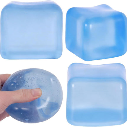 Large Ice Cube Squishy Toy 7cm (2.76Inch),  Big Slow Rising Squishies for Sensory Play, Perfect Stress Relief Fidget Toys for Adults Anxiety, Squishy Cube Sensory Toys (Blue)