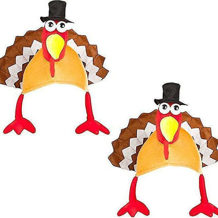 2 Pack Funny Roasted Turkey Hat Thanksgiving Hat Halloween Costume Dress Up