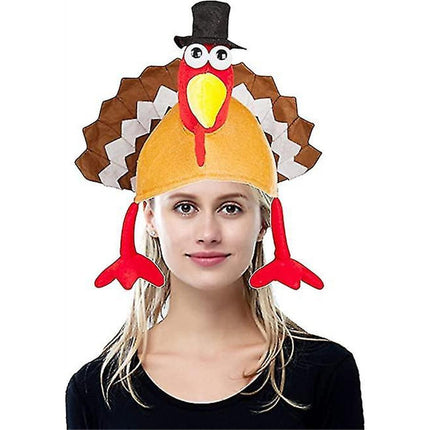 2 Pack Funny Roasted Turkey Hat Thanksgiving Hat Halloween Costume Dress Up