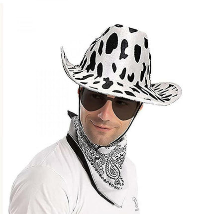 Cowboy Hats Western Cowgirl Hat Bandanna Glasses Unisex Cowboy Hat Halloween Costume Cosplay Dress