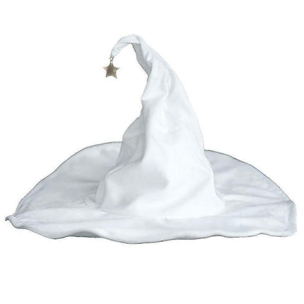 Lace-up Strap Witch Hat Women Adult Halloween White Wizard Hat Party Headgear