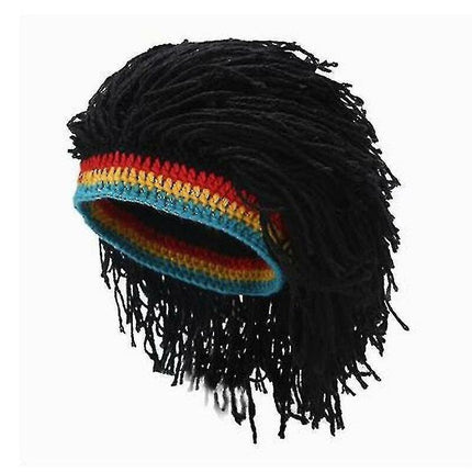 Rasta Wig Beanie Caps For Men Handmade Crochet Winter Warm Hat Gorros Halloween Holiday Birthday Gifts Funny Party Balaclava
