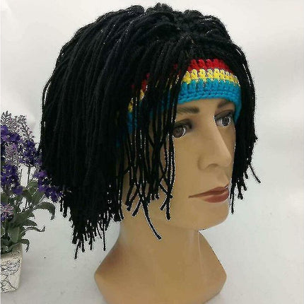 Rasta Wig Beanie Caps For Men Handmade Crochet Winter Warm Hat Gorros Halloween Holiday Birthday Gifts Funny Party Balaclava