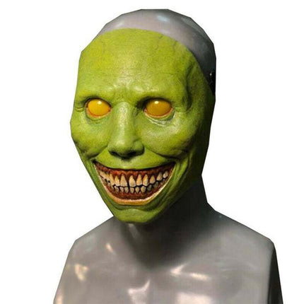Unisex Halloween Horror Mask Smile Face and White Eyes Demon Mask COS Exorcist Creepy - Green