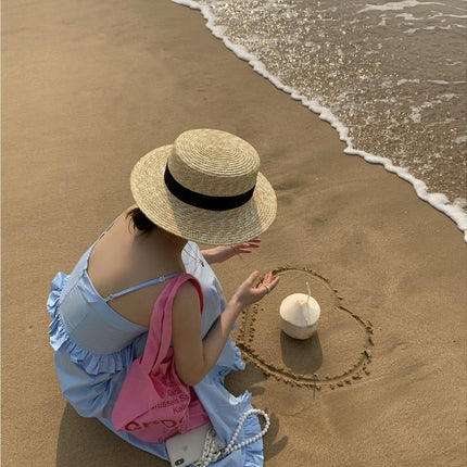 Straw Sun Hats for Women Wide Brim Boater Hat Summer Packable UV Protection Beach Hats for Women Men