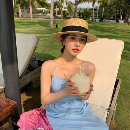 Straw Sun Hats for Women Wide Brim Boater Hat Summer Packable UV Protection Beach Hats for Women Men