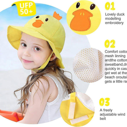 Cotton Animal Babies Bucket babies Sun Hats UPF 50+ Summer Hats Sun Protection for babies Babies babiess babiess Girls-Yellow 54cm