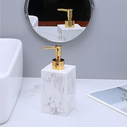 500ml Empty Hand Sanitizer Bottle Refillable Versatile Resin Marbling Press Lotion Dispenser for Bathroom