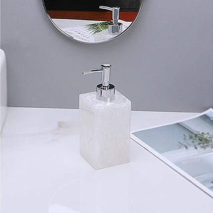 500ml Empty Hand Sanitizer Bottle Refillable Versatile Resin Marbling Press Lotion Dispenser for Bathroom
