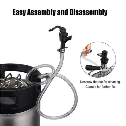 3/16 Inch Beer Line Liquid Ball Lock Assembly Kit for Home Brew Dispensing Keg-Black