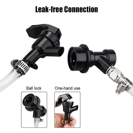 3/16 Inch Beer Line Liquid Ball Lock Assembly Kit for Home Brew Dispensing Keg-Black