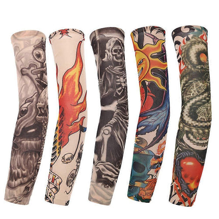 5Pcs Arm Cuffs Tattoo Cover Sleeves Protective Fake Tattoo Look