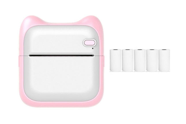 Mini Pocket Wireless Small Thermal Pocket Sticker Printer Bluetooth Inkless Printer Portable Mobile Phone Picture Receipt Printer -Pink