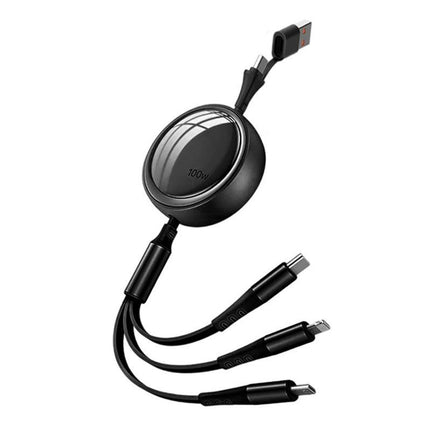 3 In 2 Retractable Multi Charging Cable Retracted USB C Cell Phone Charger