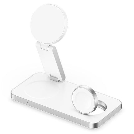 3 in 1 Charging Station for iPhone Wireless Charger Wireless Charger Dock for Apple Watch iPhone AirPods -White