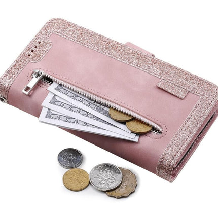for iPhone 15 Series Case Leather Wallet Flip Cover -Pink /iPhone 15