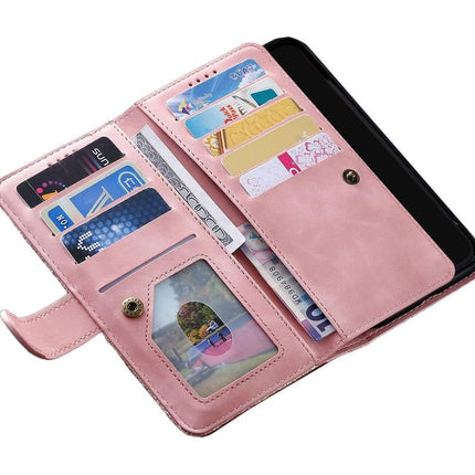 for iPhone 15 Series Case Leather Wallet Flip Cover -Pink /iPhone 15