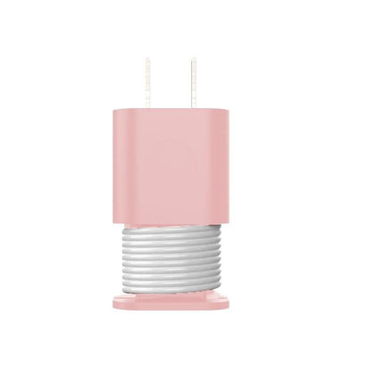 Silicone Charger Protector with Cord Wrap for Apple Phone 18W/20W Charger -Black & Pink