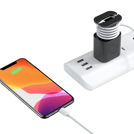 Silicone Charger Protector with Cord Wrap for Apple Phone 18W/20W Charger -Black & Pink