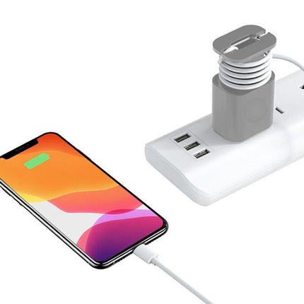 Silicone Charger Protector with Cord Wrap for Apple Phone 18W/20W Charger -Gray & White