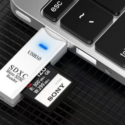2 In 1 USB 3.0 Card Memory Reader High Speed SD SDHC SDXC Micro Writer Adapter - White