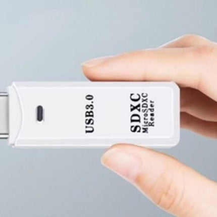 2 In 1 USB 3.0 Card Memory Reader High Speed SD SDHC SDXC Micro Writer Adapter - White