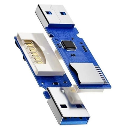 2 In 1 USB 3.0 Card Memory Reader High Speed SD SDHC SDXC Micro Writer Adapter - White