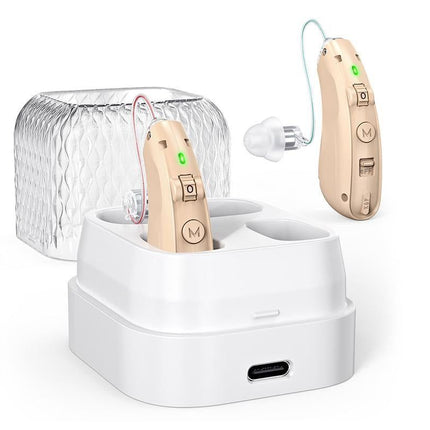 Smart Noise Reduction BTE Hearing Aid with Charging Case Rechargeable Sound Amplifier - Cuticolor