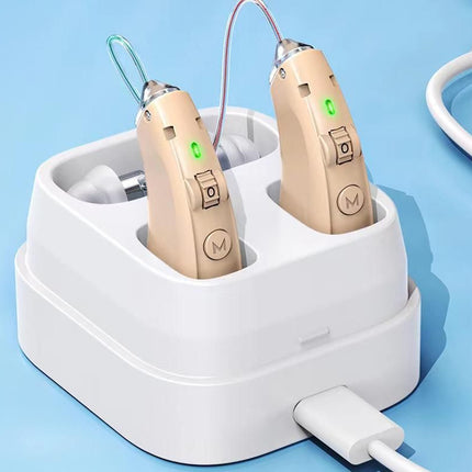 Smart Noise Reduction BTE Hearing Aid with Charging Case Rechargeable Sound Amplifier - Cuticolor