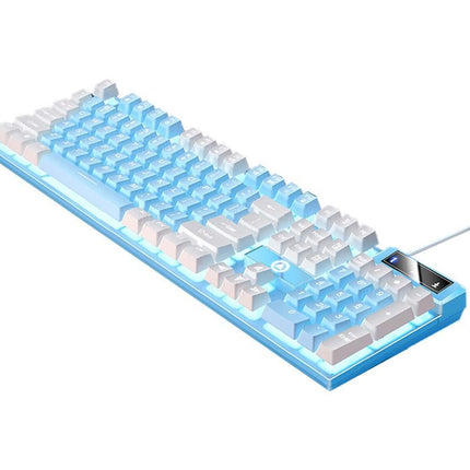 104 Keys Mechanical Gaming Keyboard Wired Backlit Keyboard Hot-Swap Mechanical Keyboard Wired Gaming Keyboard with Number Pad -Blue
