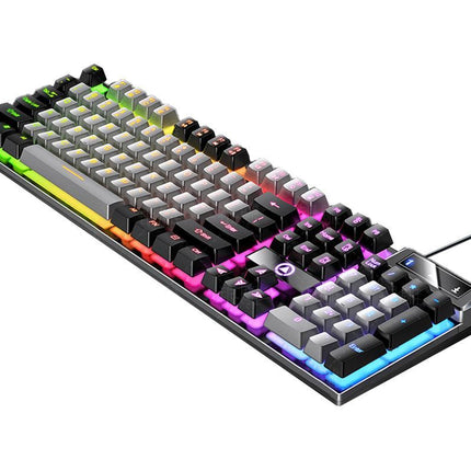 104 Keys Mechanical Gaming Keyboard Wired Backlit Keyboard Hot-Swap Mechanical Keyboard Wired Gaming Keyboard with Number Pad -Grey