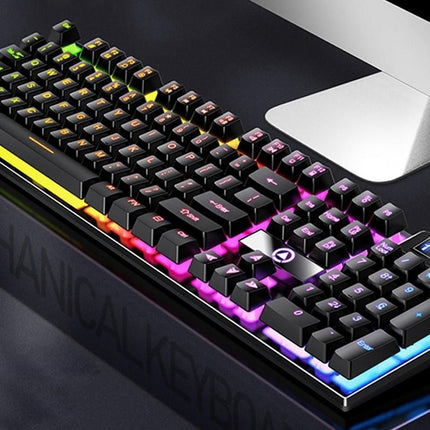 104 Keys Mechanical Gaming Keyboard Wired Backlit Keyboard Hot-Swap Mechanical Keyboard Wired Gaming Keyboard with Number Pad -Grey