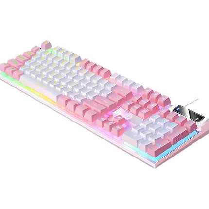 104 Keys Mechanical Gaming Keyboard Wired Backlit Keyboard Hot-Swap Mechanical Keyboard Wired Gaming Keyboard with Number Pad -White