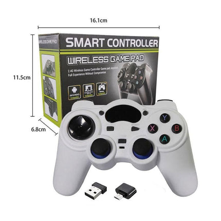 Wireless Gaming Controller for Android TV Box PC 2.4GHz Gamepad Joystick - White
