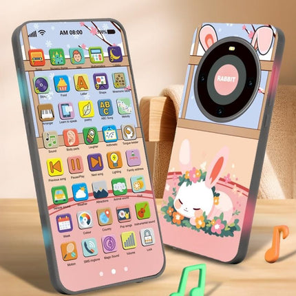 Learning Phone Toy with Over 10000 Educational Contents Touch Screen Early Education Gift for 3 year old+ - Rabbit