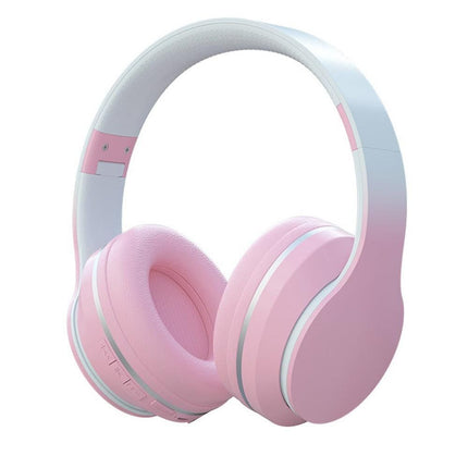 Foldable Wireless Over-Ear Headphones Bluetooth Headset with Mic Function Pink