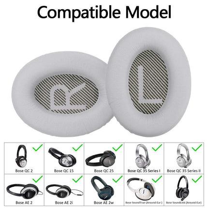 Pair of Replacement Ear Pads Cushions for Bose QC35 QC35ll Over-Ear Headphones - Gray