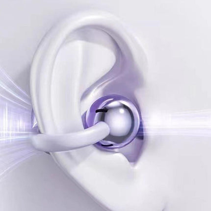 Bluetooth Clip-on Earbuds Wireless Open Ear Earbuds for Sports Workout Purple