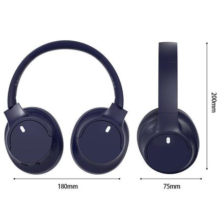 Over Ear Bluetooth Headphone Wireless Foldable Headset Blue