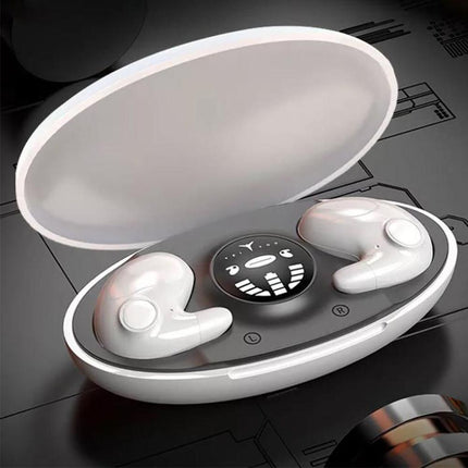 Invisible Sleep Earphone Wireless Bluetooth 5.3 Headphones Hidden Earbuds with Charging Case White