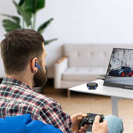 Wireless Bluetooth Gaming Earphones In-Ear Headsets with Breathing Light Black