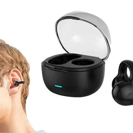 MG8 Wireless Bluetooth 5.2 Single Earphone Ear-clip Headphones TWS Sports Earbuds with Charging Case Black