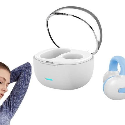 MG8 Wireless Bluetooth 5.2 Single Earphone Ear-clip Headphones TWS Sports Earbuds with Charging Case Blue