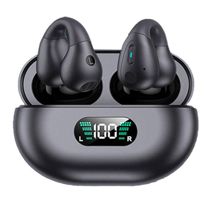 Bone Conduction Wireless Bluetooth Earphones Ear Clip Style Sport Headphones Black