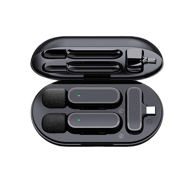 Wireless Lapel Microphone Lavalier Mics with Charging Case for Type-C Interface