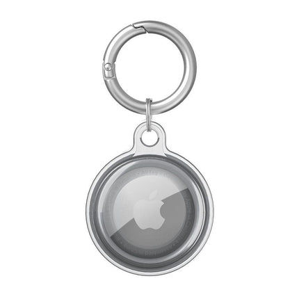 For Apple AirTag Case Clear TPU Protective Cover with Key Ring Black