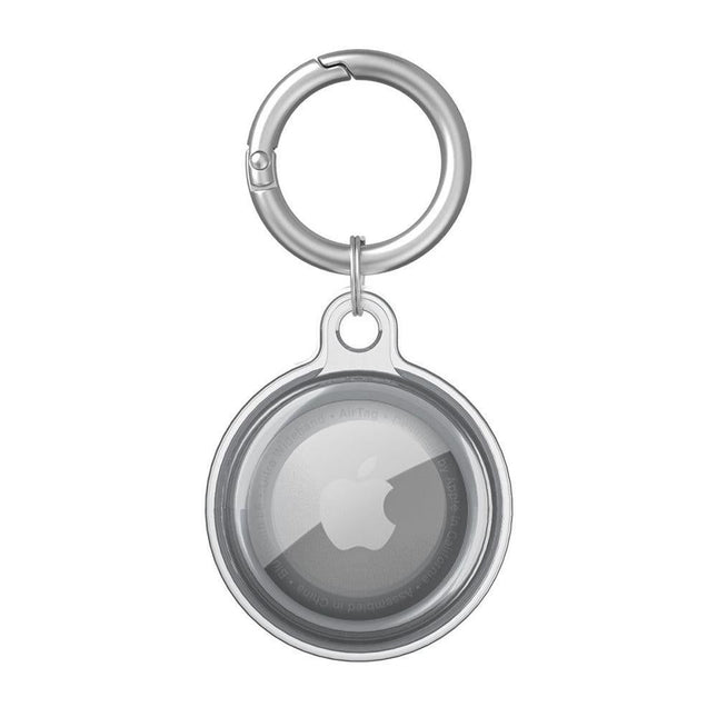 For Apple AirTag Case Clear TPU Protective Cover with Key Ring Black
