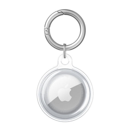 For Apple AirTag Case Clear TPU Protective Cover with Key Ring Black